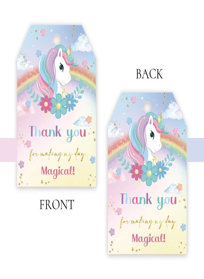 FORSHEEP 50pcs Unicorn Thank You Tags, Magical Gift Tag with String for Wedding Party, Unicorn Thank You Paper Tags for Rainbow Girl Birthday/Gender Reveal Party Favors - Image 4